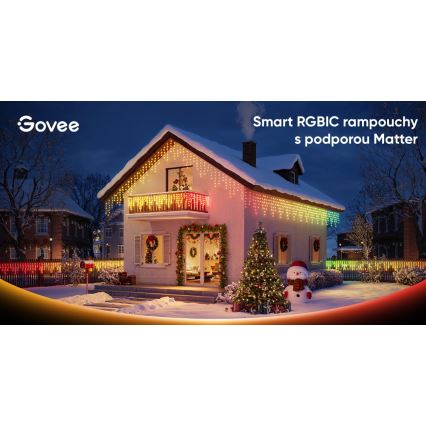 Govee - LED RGBIC Ghirlandă cu țurțuri pentru exterior 10m Wi-Fi Matter IP65