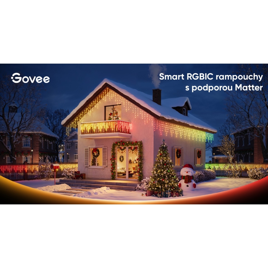 Govee - LED RGBIC Ghirlandă cu țurțuri pentru exterior 10m Wi-Fi Matter IP65