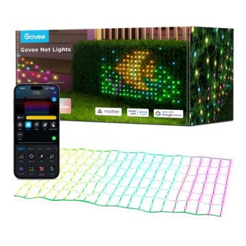 Govee - LED RGBIC Plasă luminoasă pentru exterior 143x85cm Wi-Fi Matter IP65
