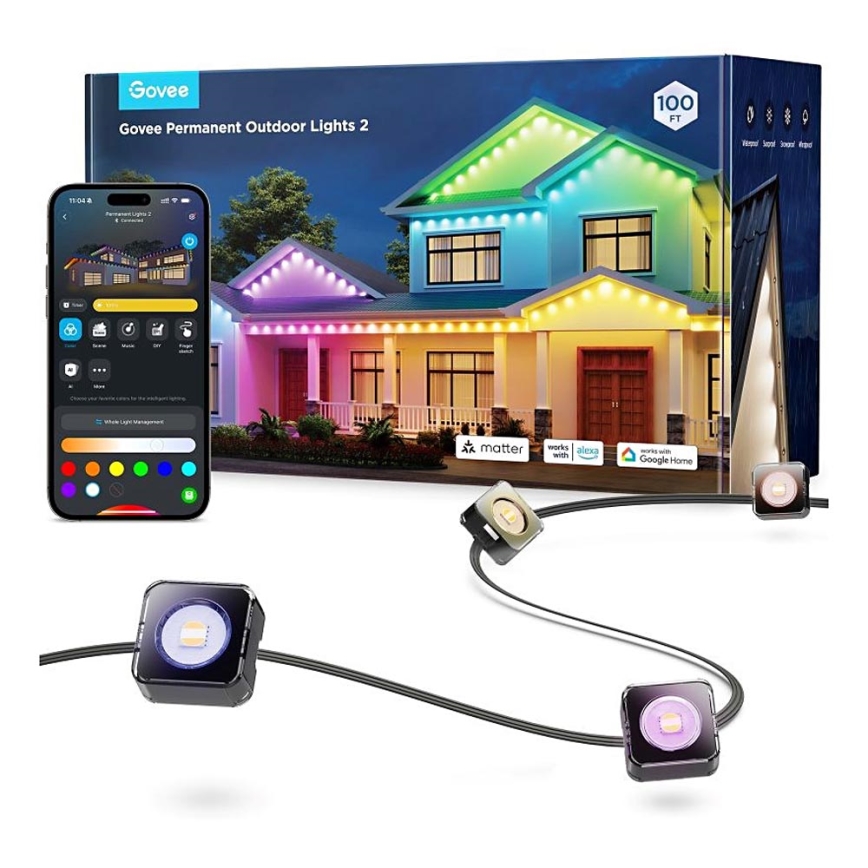 Govee LED RGBIC String Downlights 30m Wi-Fi Matter IP67