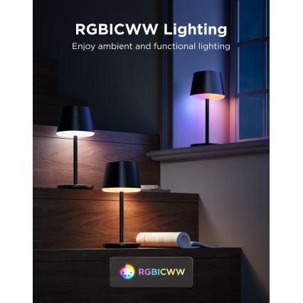 Govee - LED RGBICWW Lampă de masă cu intensitate reglabilă CLASSIC MATTER LED/10W/5V 4800mAh Wi-Fi