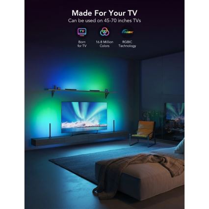 Govee - Panou SMART LED RGBIC 38 cm pentru TV 43-75 - set de 2 bucăți Wi-Fi