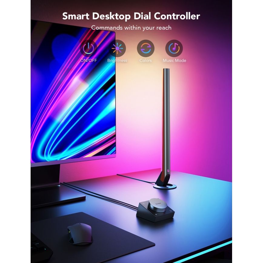 Govee - Panouri LED Smart Wi-Fi pentru gaming + Telecomandă duală Smart, alb (Wi-Fi)