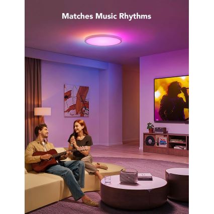 Govee - plafonieră LED RGBICWW dimmabilă, 29W/230V, diam. 30 cm, finisaj mat, Wi-Fi