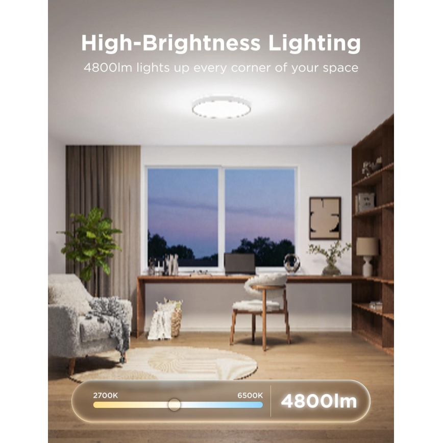 Govee - LED RGBICWW plafonieră LED dimabilă/55W/230V Ø 46 cm Matter Wi-Fi