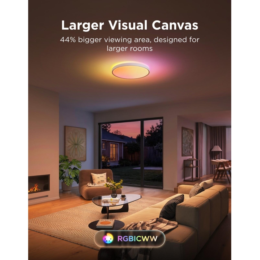 Govee - LED RGBICWW plafonieră LED dimabilă/55W/230V Ø 46 cm Matter Wi-Fi