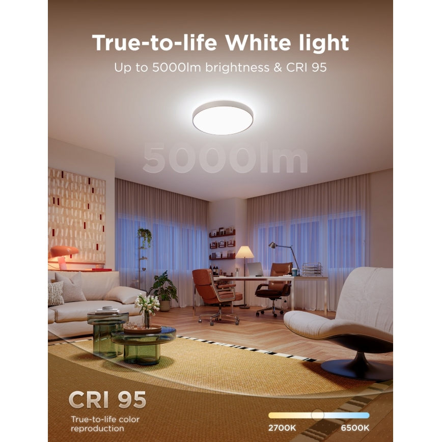 Govee - LED RGBICWW Lampă de tavan dimabilă LED/55W/230V Ø 53 cm Matter Wi-Fi
