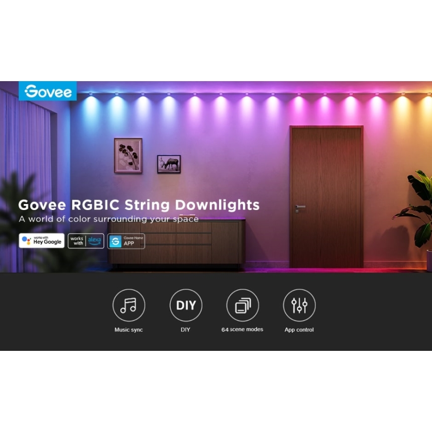 Govee RGBIC LED String Downlights 5m Wi-Fi