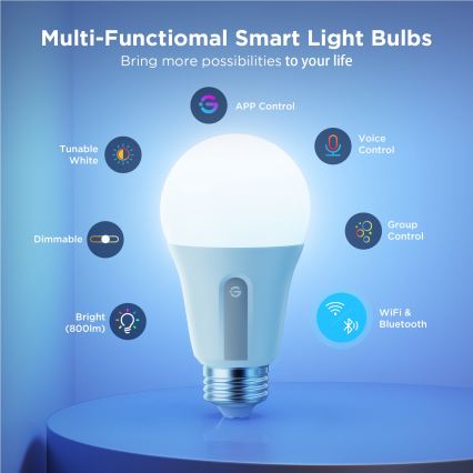 Govee - Set de 2 becuri LED reglabile Smart MATTER A60 E27/9W/230V 2700-6500K Wi-Fi