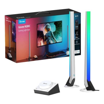 Govee - SET 2x panouri Smart Gaming Wi-Fi LED RGBIC + Smart Dual alb + telecomandă