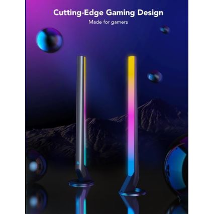 Govee - Set 2x Smart Gaming Wi‑Fi LED RGBIC Panely + Smart Dual negru + telecomandă