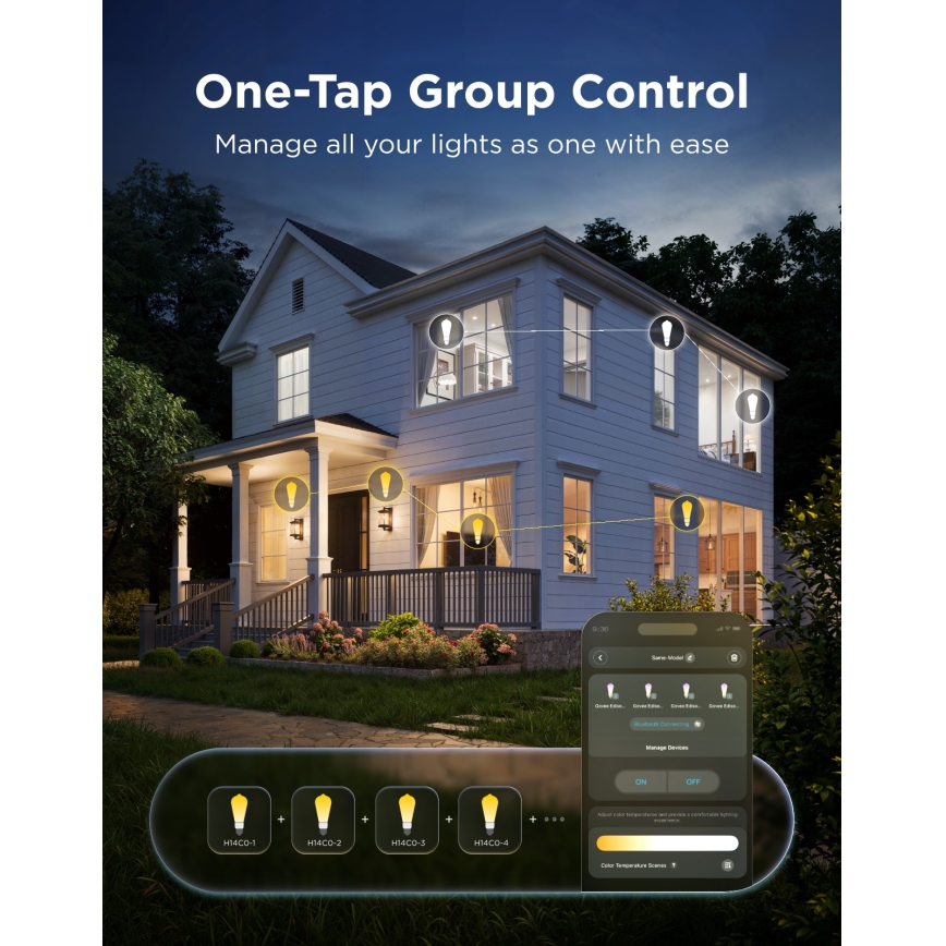 Govee - Set de 2 becuri LED RGBWW dimabile Smart MATTER ST64 E27/5W/230V 2700-6500K Wi-Fi