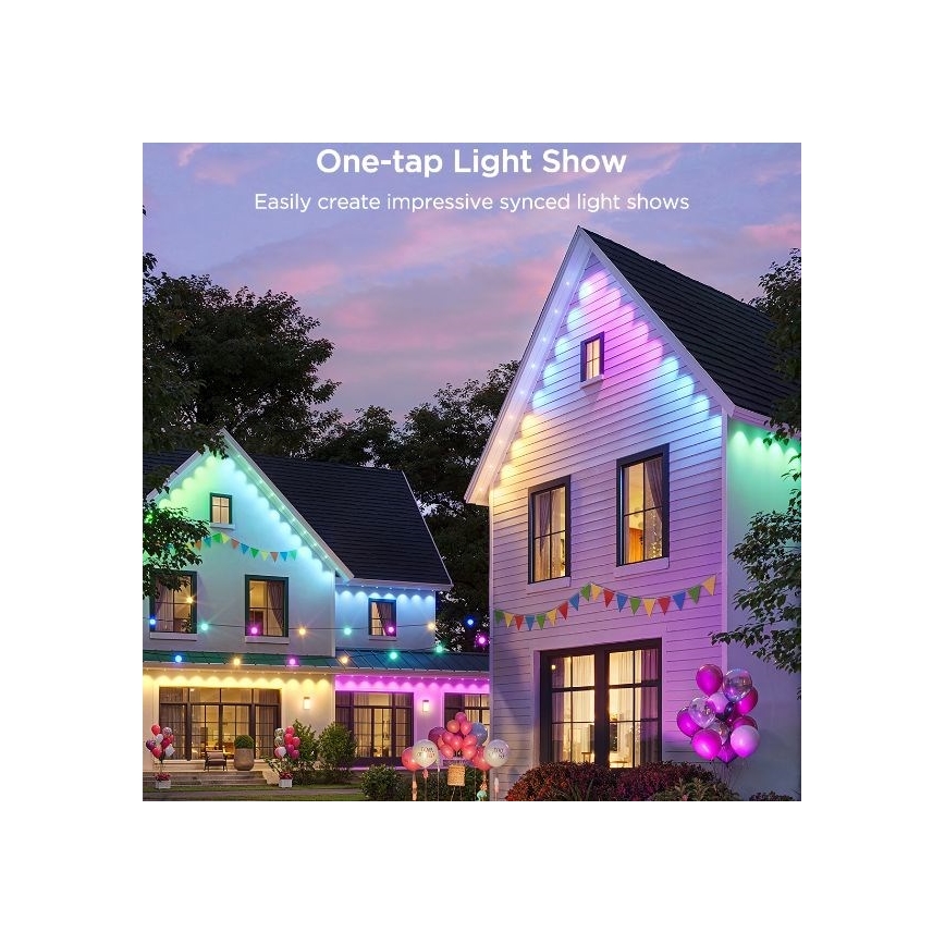 Govee - Șir de spoturi LED RGBIC, 30 m, Wi-Fi, Matter, IP67