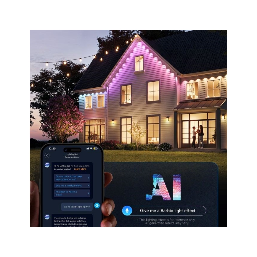 Govee - Șir de spoturi LED RGBIC, 30 m, Wi-Fi, Matter, IP67