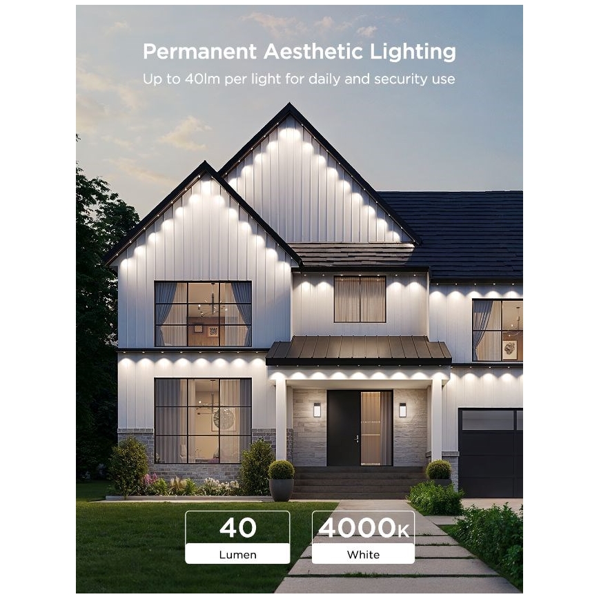 Govee - Șir de spoturi LED RGBIC, 30 m, Wi-Fi, Matter, IP67