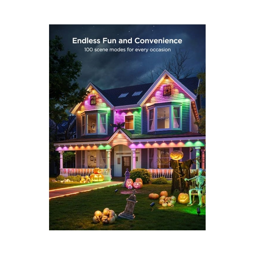 Govee - Șir de spoturi LED RGBIC, 30 m, Wi-Fi, Matter, IP67