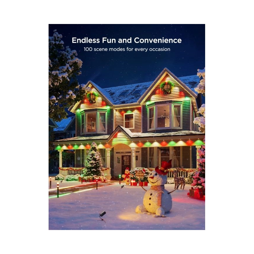 Govee - Șir de spoturi LED RGBIC, 30 m, Wi-Fi, Matter, IP67