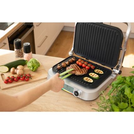 Grătar de contact Sencor 2100W/230V crom mat