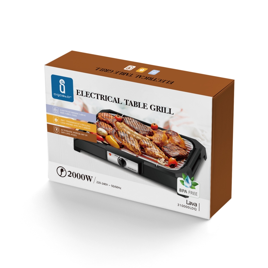 Grătar electric de masă Aigostar 2000W/230V