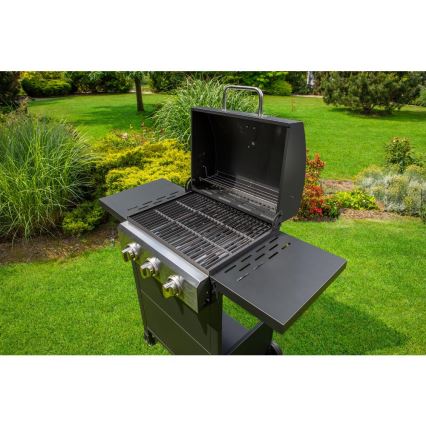 Grătar pe gaz Fieldmann 3x arzător negru