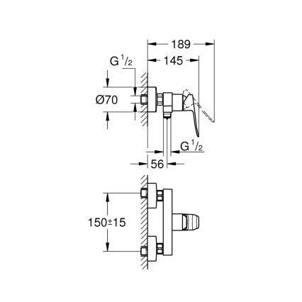 GROHE 1018742430 - Baterie de duș DICE neagră