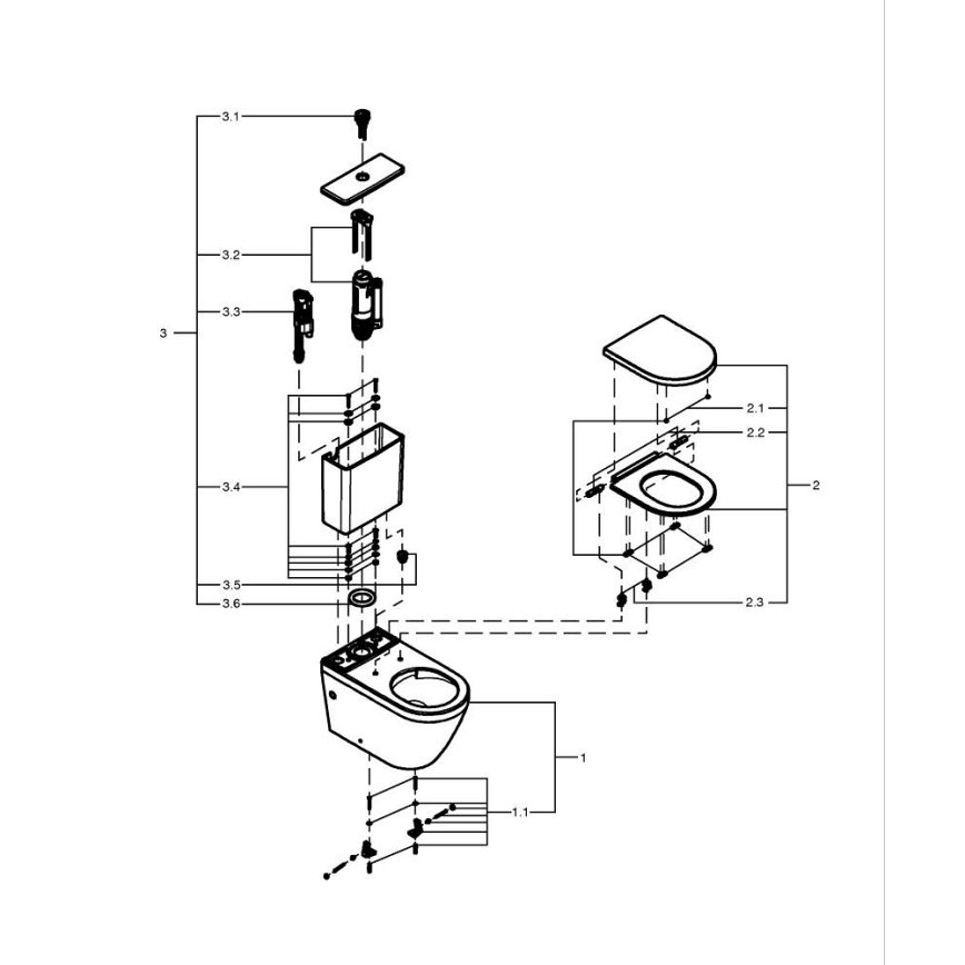 GROHE 102513SH00 - Set WC complet EURO CERAMIC 67,3 x 37,6 x 79,2 cm ceramică/albă
