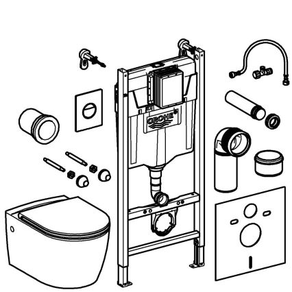 GROHE 103843SH00 - Solido Compact, set 5 în 1, 1,13 m, ceramică/alb