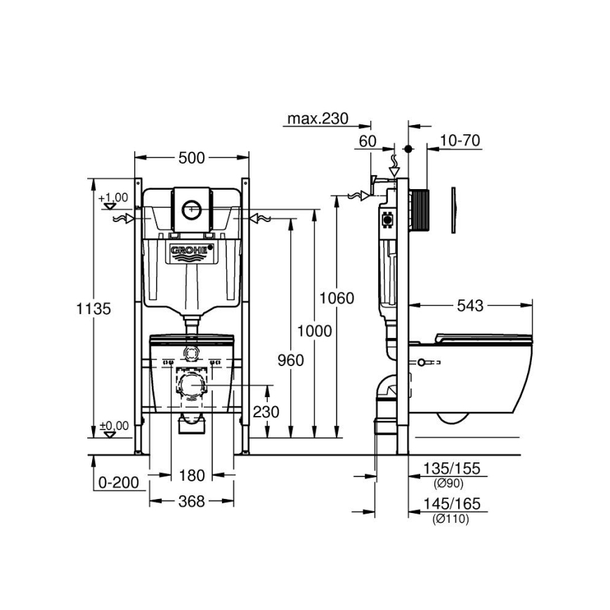 GROHE 103843SH00 - Solido Compact, set 5 în 1, 1,13 m, ceramică/alb