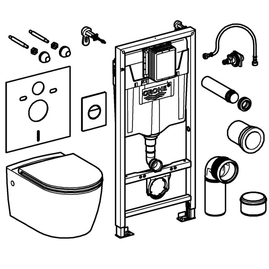 GROHE 103846SH00 - Set SOLIDO 5-în-1, 1,13 m, ceramică, alb