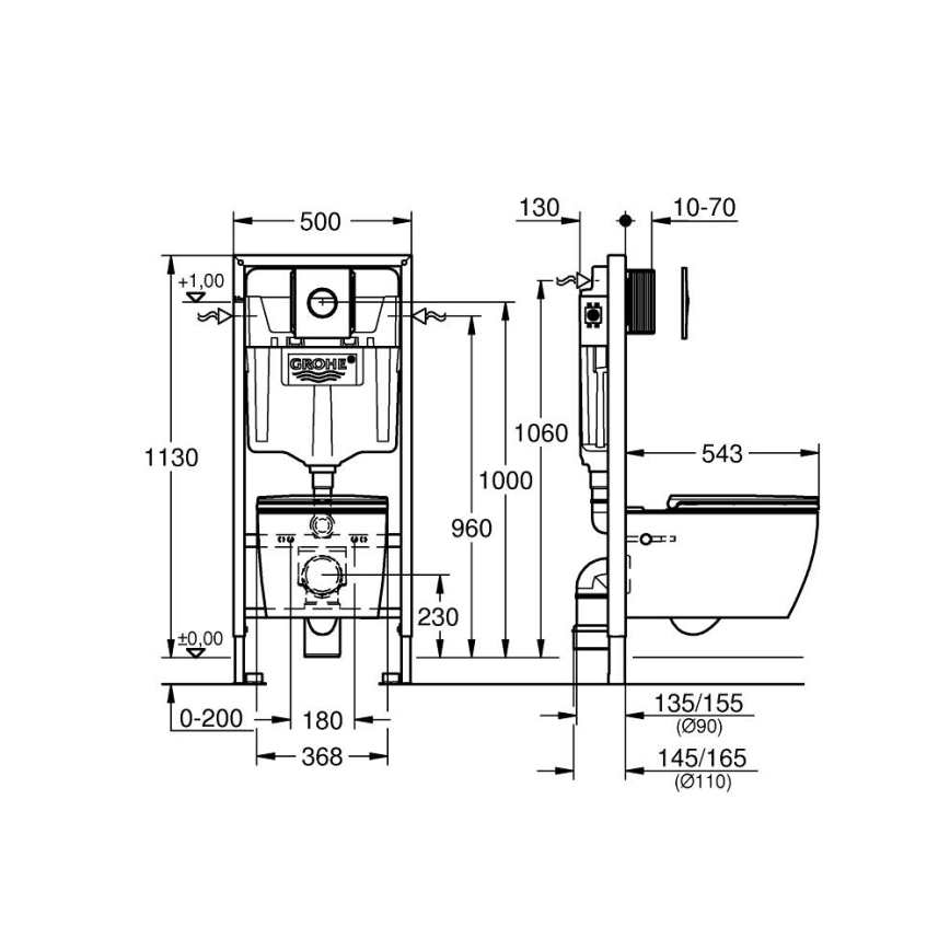 GROHE 103846SH00 - Set SOLIDO 5-în-1, 1,13 m, ceramică, alb