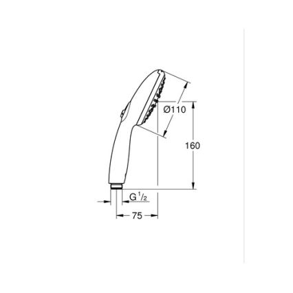 GROHE 1053152431 - Duș de mână VITALIO START 110, 600 mm, negru