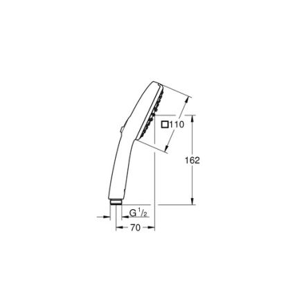 GROHE 1053162431 - Duș de mână VITALIO COMFORT 110, 600 mm, negru