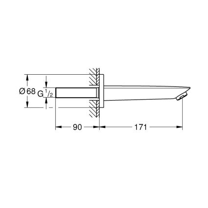 GROHE 13255001 - Scurgere pentru cadă Bau Cosmopolitan 171 mm crom lucios