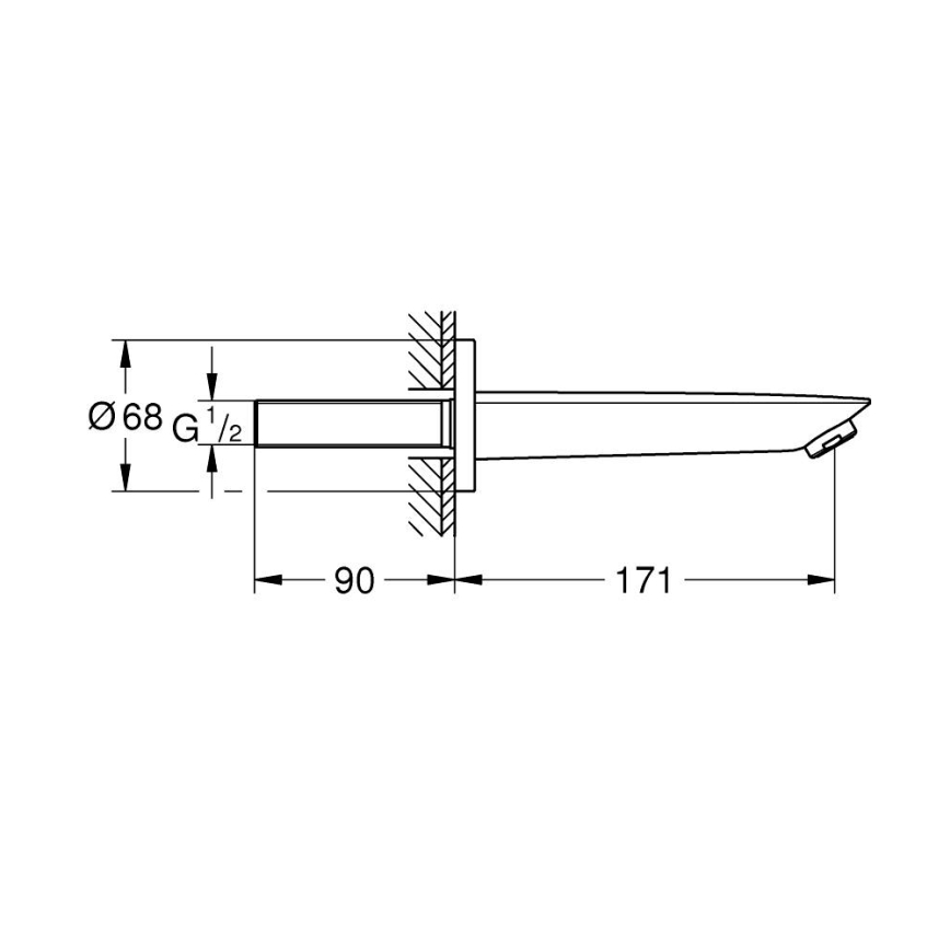 GROHE 13255001 - Scurgere pentru cadă Bau Cosmopolitan 171 mm crom lucios