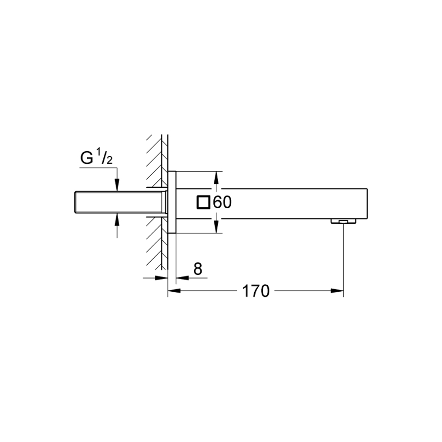 GROHE 13303000 - Sifon pentru cadă EUROCUBE 170 mm, crom lucios