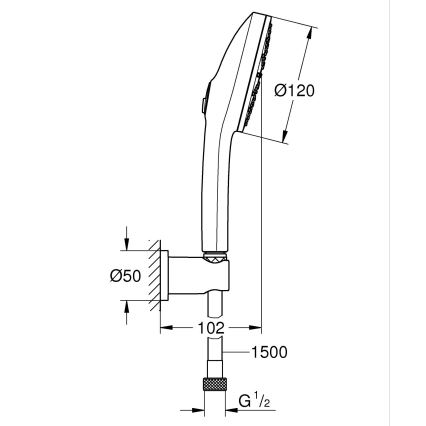 GROHE 134865DL00 - Set de duș VITALIO JOY+ 120 mm, finisaj cupru