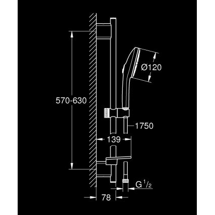 GROHE 134866GN00 - Set de duș VITALIO JOY+ 120 mm, finisaj auriu
