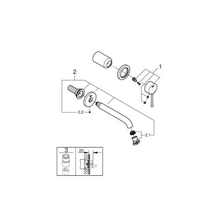 GROHE 19408GL1 - Baterie pentru lavoar ESSENCE cu două găuri, 183 mm, aurie