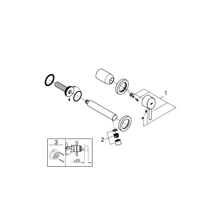 GROHE 19575001 - Baterie pentru lavoar cu două găuri CONCETTO, 147 mm, crom lucios