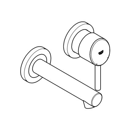 GROHE 19575001 - Baterie pentru lavoar cu două găuri CONCETTO, 147 mm, crom lucios