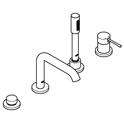 GROHE 19578DC1 - Set baterie pentru cadă ESSENCE, montaj în 4 găuri, oțel inoxidabil