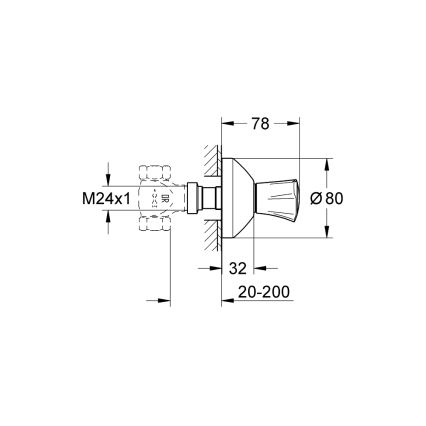 GROHE 19806001 - Set de finisare pentru ventil încastrat COSTA L 20-200 mm crom lucios