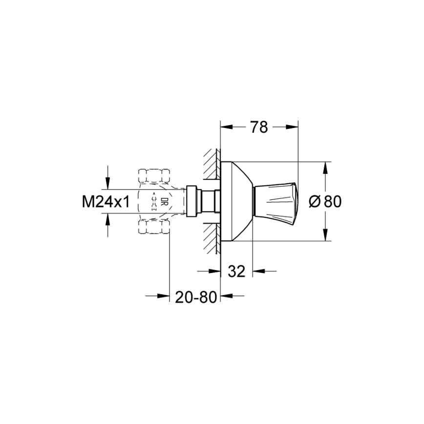GROHE 19809001 - Cap superior pentru ventil incastrat COSTA L, crom lucios