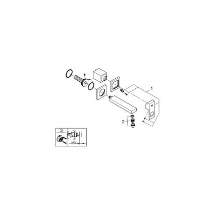 GROHE 19895000 - baterie lavoar EUROCUBE, montaj în 2 găuri, 171 mm, crom lucios