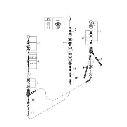 GROHE 19965001 - Baterie pentru cadă LINEARE, montaj în 3 găuri, crom lucios