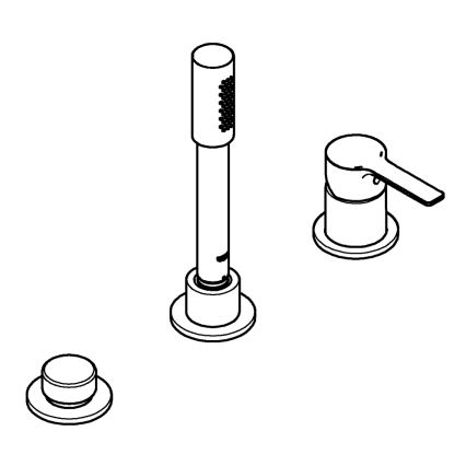 GROHE 19965001 - Baterie pentru cadă LINEARE, montaj în 3 găuri, crom lucios