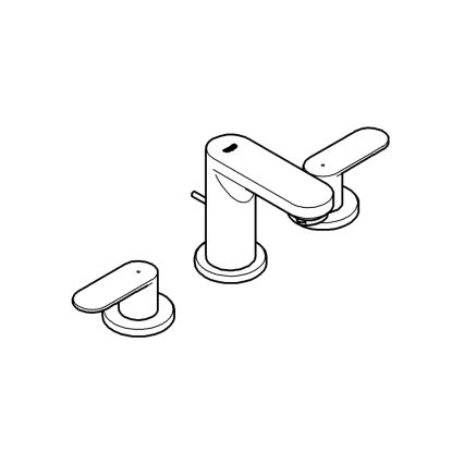 GROHE 20187000-Baterie pentru lavoar cu 3 găuri EUROSMART COSMOPOLITAN DN 15 crom