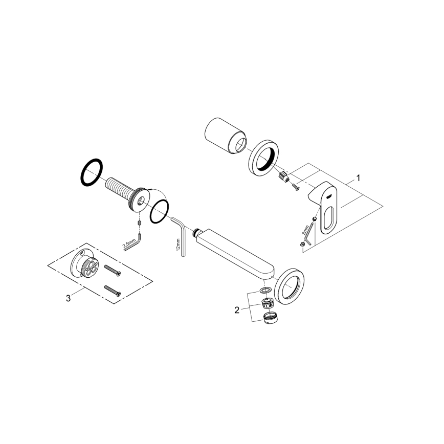 GROHE 20289000 - Baterie pentru lavoar cu două orificii BAULOOP 110 mm, crom lucios