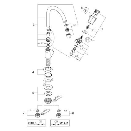 GROHE 20393001 - Baterie monocomandă pentru lavoar COSTA L, DN 15, crom lucios