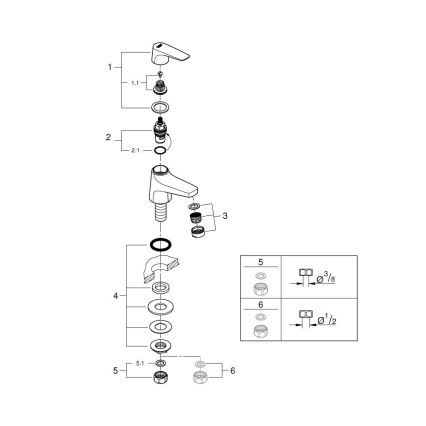 GROHE 20577000 - Ventil START FLOW DN 15, montaj pe blat, crom lucios